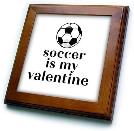 3drose Rosette - Valentine Citati-fudbal je moj Vakentinski uokvireni pločice