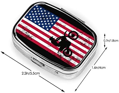 Američka zastava Dirtbike Motocross Square Mini Pill Case Organizator putnih lijekova prijenosni pretinci