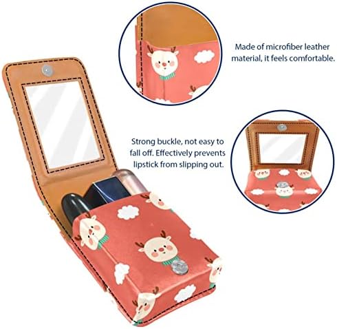 ORYUEKAN ruž za usne sa ogledalom slatka prenosiva torba za šminkanje kozmetička torbica, crtana životinja