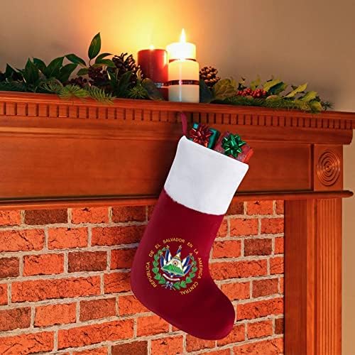Grubov El Salvador personalizirani božićni čarapa Xmas kamin Porodični zabava Viseće ukrase