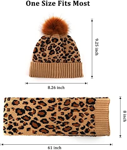 Taotique Womens Winter Pleted Beanie Hat i Scarfs Set