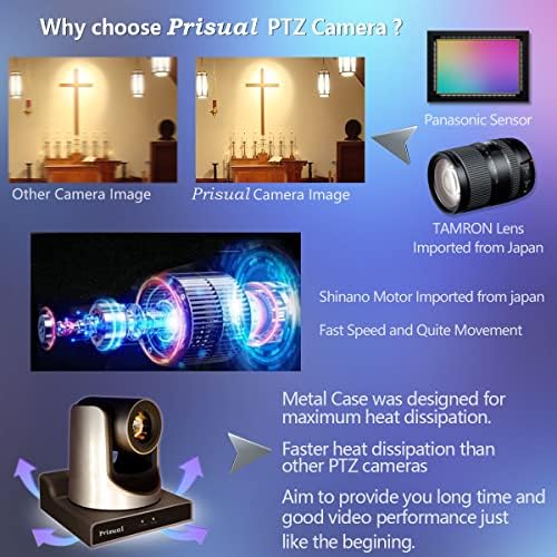 Prisual NDI PTZ kamera 20x optički zum HDMI / SDI / IP PTZ paket sa IP Joystick kontroler POE tastatura,