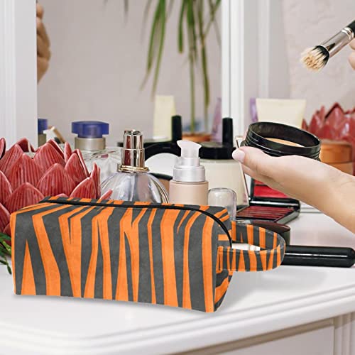 Torba za šminku Travel Kozmetička torba Tiger Stripe pozadina narančasta Crna toaletna vrećica Organizator