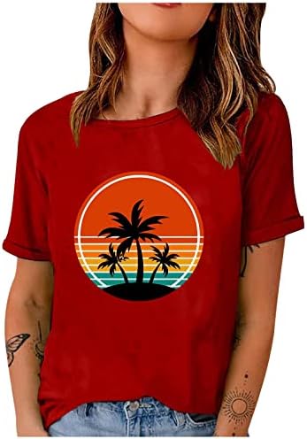 Sunshine majica Žene kratkih rukava Crewneck Beach Coconut Drveće Grafička majica Proljeće TEE TEE