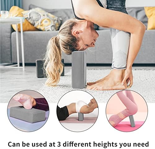 FYY 2 Pack joga blokovi, premium visoke gustoće EVA pjena joga set blokova, potporni i lagani joga dodaci za jogu, pilates, meditaciju
