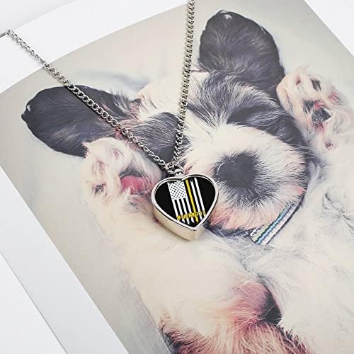 Tanka žuta zastava 911 nakit za kremaciju za kućne ljubimce za pepeo urna ogrlica Memorijalni nakit privjesak za uspomenu za kućne ljubimce pepeo psa mačke