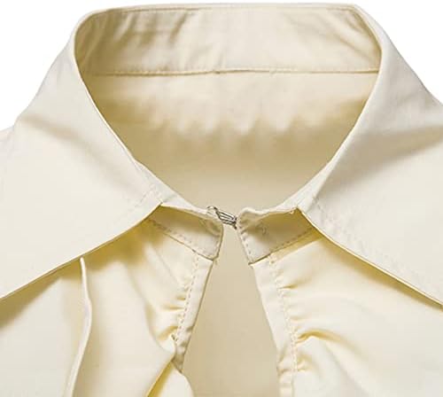 Muškarci Gotičke Majice Tops Renaissance Court Banket Dress Shirt Ruffled Truba Rukavi Pulover