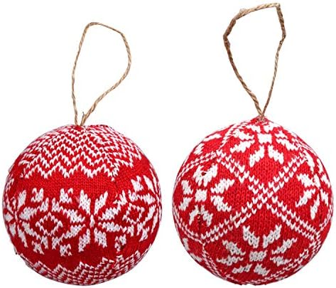 Božićni Nordijski džemper pleteni ukrasi sa loptom, pakovanje od 3,625 inča od 2 komada