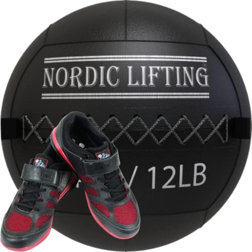 Nordic Lifting Wall Ball 12 lb paket sa cipelama Venja veličina 11.5-crna crvena
