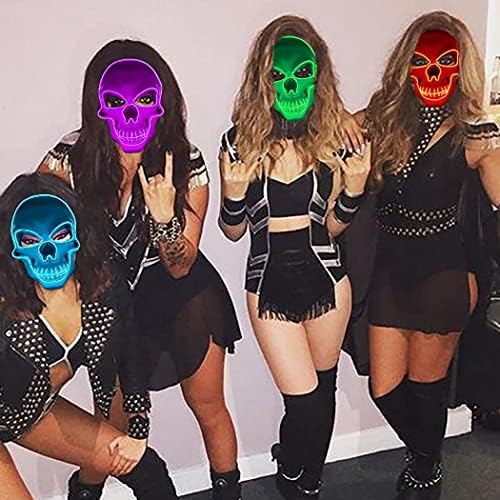 Campsis Halloween maska ​​LED svjetlo za masku zastrašujuća lubanja za Cosplay festivalske kostime