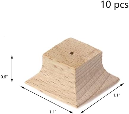 Wealrit 10 pakovanja Dužina 1,1 inča kvadratna ploča od drveta sa vijcima, piramidalni ručici,