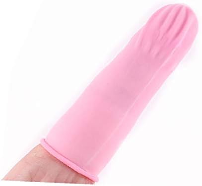 X-DREE 500pcs Finger Cots Protector Anti Static R-u-bber L-a-tex Finger Cots dispоsаЬle Pink (Rosa