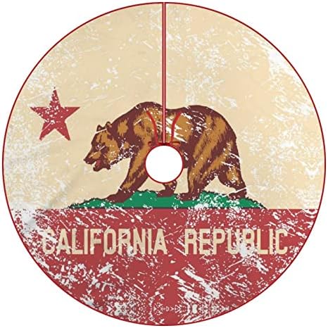 California State Flag božićna suknja od drva Soft Tree Mat za kućne kućne zabave ukrasi 36 x36