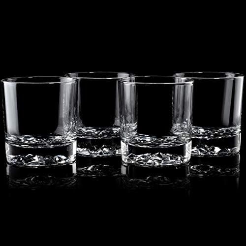 Whisky naočare Set od 4 sa sjajnim planinskim otiskom | Bar čašama | staromodnim čašama | lowball