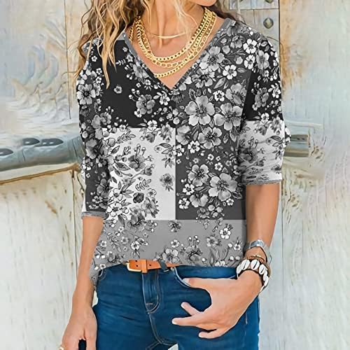 Žene klasične duksere nepravilni prugasti geometrijski print casual v bluze za izrez Košulje Fleece