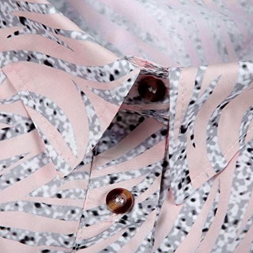 Miashui ljetne V izrez haljine za žene ženske kauzalne Print Ruched Shirt Dress kratki rukav dugme