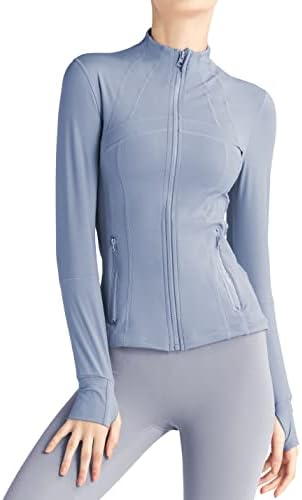 Locachy ženska tanka jakna za atletsko trčanje sa punim patentnim zatvaračem sa džepovima