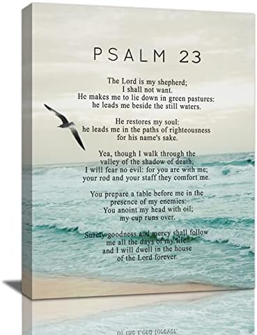 MountFlow Psalm 23 zidna Umjetnost Psalm 23 platno zidni dekor Sveto pismo Biblija stih štampa