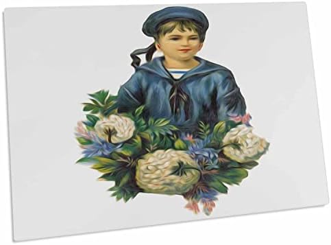 3drose Vintage Victorian mornar dječak i cvijeće Faux ulje. - Prostirke Za Postavljanje Stola