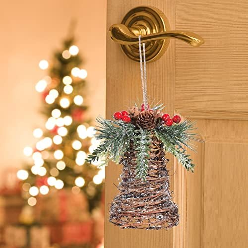 Božićni ukrasi, Vlorart 2kom pletene viseće Božićne zvona ručno rađeni ukrasi za božićnu jelku