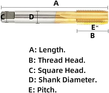 Aceteel Metric M30 x 1,0 HSS TI-obloženi navojni navoj za flautu Dodirnite, M30 x 1,0 mm Titanijumski