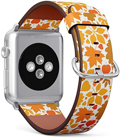 Kompatibilan sa Apple Watch serijom 7/6/5/3/2/1 Kožna narukvica narukvica zamjena za zamjenu opreme + adapteri - pad vedrog lišća jesen