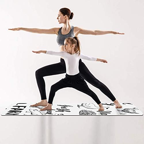 Debela neklizajuća Vježba & amp; fitnes 1/4 prostirka za jogu sa domaćim životinjama Print za Yoga Pilates &