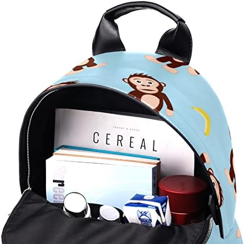 Tbouobt kožna putni ruksak lagani laptop casual ruksak za žene muškarci, majmunski banana životinjski crtani