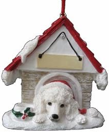 Pudlica ornament Bijela odličan poklon za vlasnike Pudlica ručno oslikan i lako personaliziran Ornament za pse sa magnetnim leđima