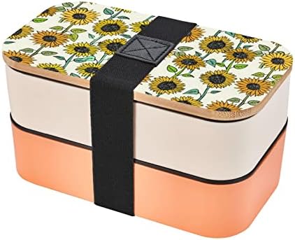 Romantični suncokretovi ručak Bento kutija s nadograđenim podesivim kaiševima, kontejner za prehrambene