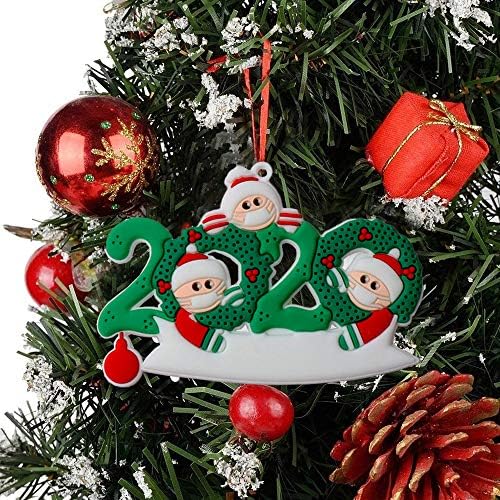 TOOBIT Lastest nadograđeni personalizirani Božićni ukrasi za 2020. godinu, komplet porodičnog ukrasa za preživjele u karanteni, kompleti za Božićno uređenje, kreativni poklon za porodicu 3 osobe, Name Božićni ukras