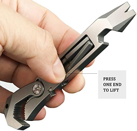 Edc Pry Bar, titanijumski višenamenski alat za ključ, odvijač, izvlakač noktiju, otvarač za flaše sa džepnom