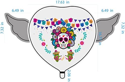 Dan za Noć vještica mrtvih Día de los Muertos nebeski baloni srca oblikovani sa anđeoskim krilima