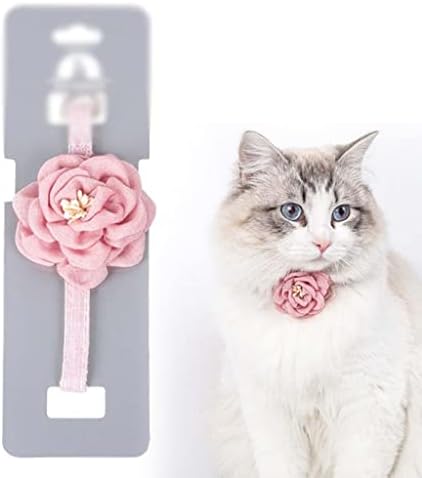DHDM ovratnik za kućne ljubimce Čvrsta boja mačjeg ogrlica sa cvijećem podesiva kopče pamučni