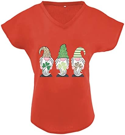 TRI GNOME majice za žene St Patricks Dan majice seksi V-izrez kratkih rukava kratkih rukava plus veličine vrhova