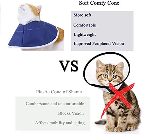 CAT Cone ovratnik meka, netkana tkanina, podesivi oporavak kućnog ljubimca Elizabethana ovratnik, operacija za prestanak lizanja i grebanja glave - spriječiti ponavljajuće infekcije, za mačene mačene štene.