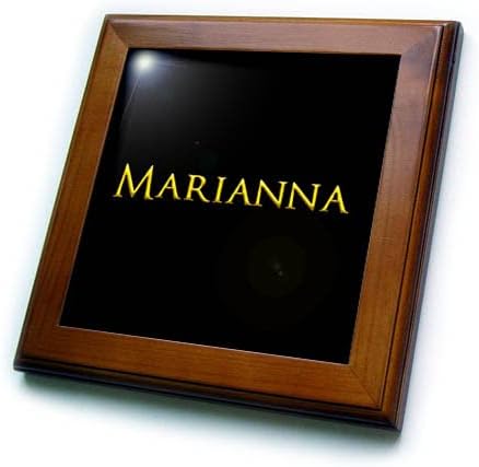 3drose Marianna cool ime za djevojčice u SAD-u. Žuta na Crnom šarmu. - Uramljene Pločice
