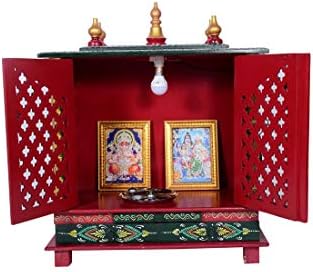 Devyom Početna Hram / Drveni hram / Pooja Mandir / Pooja Temple sa LED žaruljama