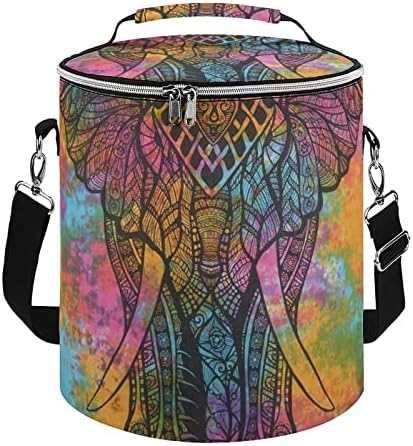 Šarena Tie Dye Elephant torba za ručak za ručak nepropusna hladnjača za višekratnu upotrebu torba za uredsku