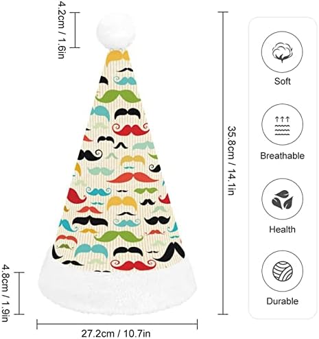 Brkovi u Vintage stilu plišani Božićni šešir Naughty i lijepo Santa kape sa plišanim obodom i Comfort Liner Božić ukras