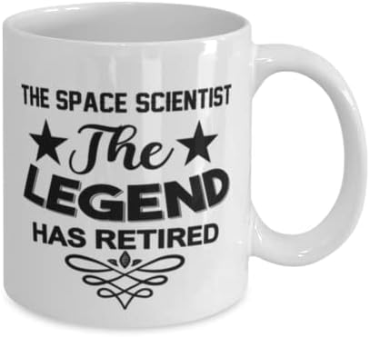 Šolja svemirskog naučnika, legenda se povukla, novost jedinstvene ideje za poklone za svemirskog naučnika, šolja za kafu šolja za čaj Bijela