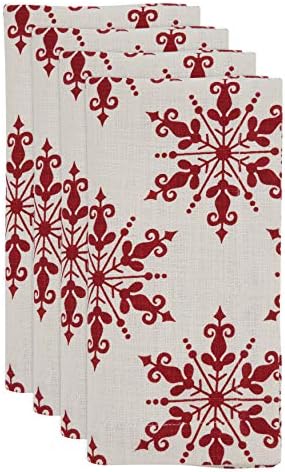 Saro Lifestyle Azra Kolekcija za snježne pahuljice Design Salvete, 20 x20, crvena