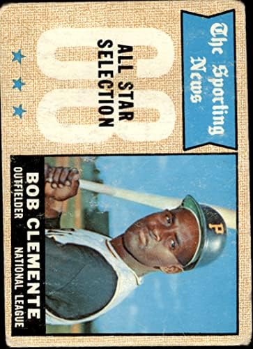 1968 TOPPS # 374 All-Star Roberto Clemente Pittsburgh Pirates Fair Pirates