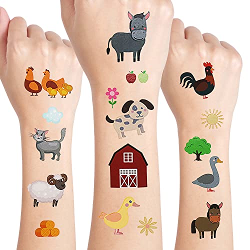 24 listova privremene tetovaže seoskih životinja na farmi, pokloni za rođendanske dekoracije na farmi