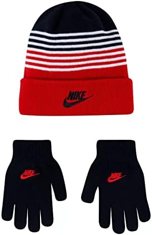 Nike Boy's Striped Beanie & amp; rukavice 2 komada Set