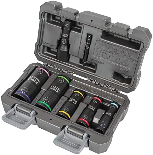 Klein Tools 66070 set udarnih utičnica, preklopna utičnica udarnog drajvera, pet utičnica sa 1/4-inčnim