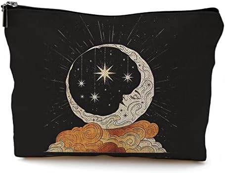 Tarot The Crescent Moon Stars Cloud torba za šminkanje, zvijezda misteriozna Srednjovjekovna Astrologija kozmetička torba za šminkanje za žene djevojke, pokloni za ljubitelje Tarot astrologije Tinejdžeri žene djevojke kćer sestra prijatelji