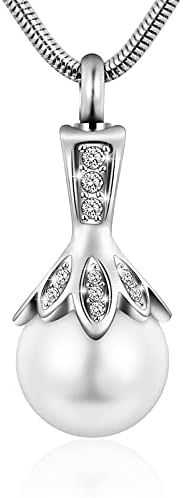 XIUDA biserna urna ogrlica za pepeo spomen ogrlice za kremaciju od nehrđajućeg čelika ogrlica od pepela