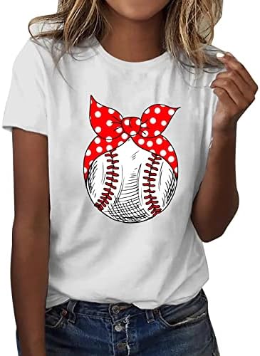 Miashui Kompresijska košulja Žena Ženska modna majica Bejzbol Ispis Skraćeno rukav Summer