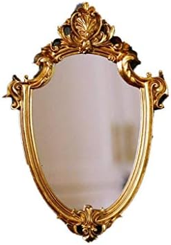 Lxdzxy ogledala, kupatilo Niture ogledalo princeza soba ukrasno ogledalo, zlato Retro rezbareno zidno